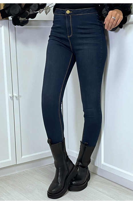 Raw slim jeans met hoge taille en achterzakken - 5