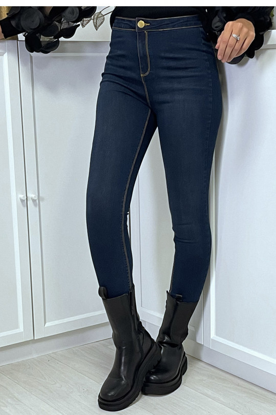 High waist raw slim jeans with back pockets - 5