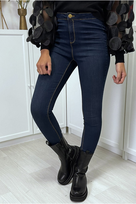 Raw slim jeans met hoge taille en achterzakken - 6