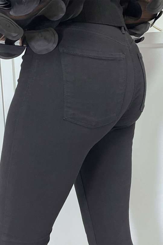 Black high waist slim jeans with back pockets - 1