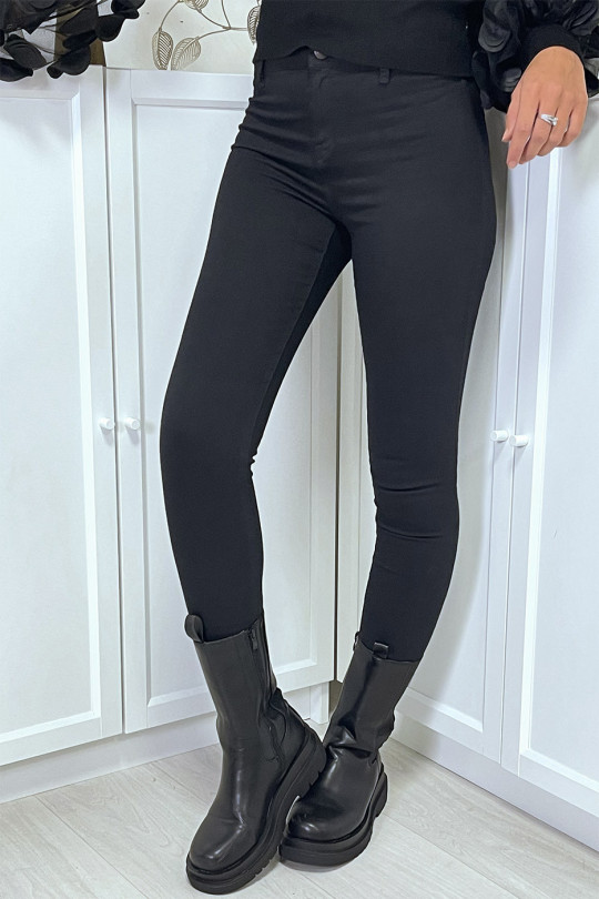 Black high waist slim jeans with back pockets - 4