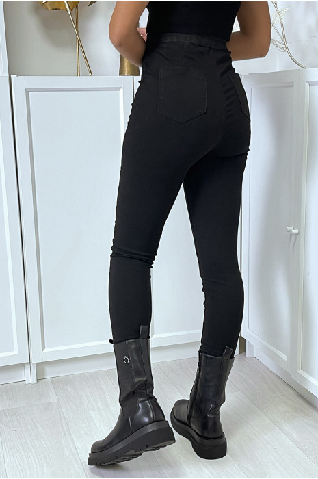 Zwarte slimfit jeans met hoge taille en achterzakken - 5