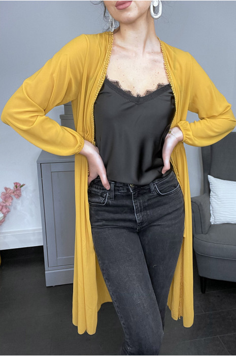 Gilet moutarde en voilage - 4