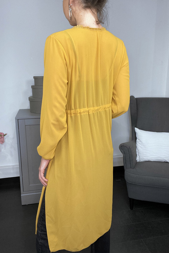 Gilet moutarde en voilage - 5