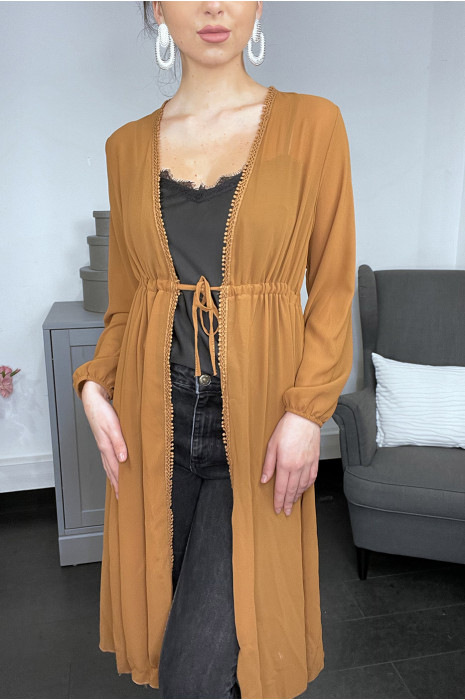 Gilet camel en voilage - 3