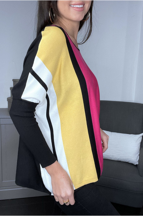 Tunique fuchsia coupe chauve souris - 2