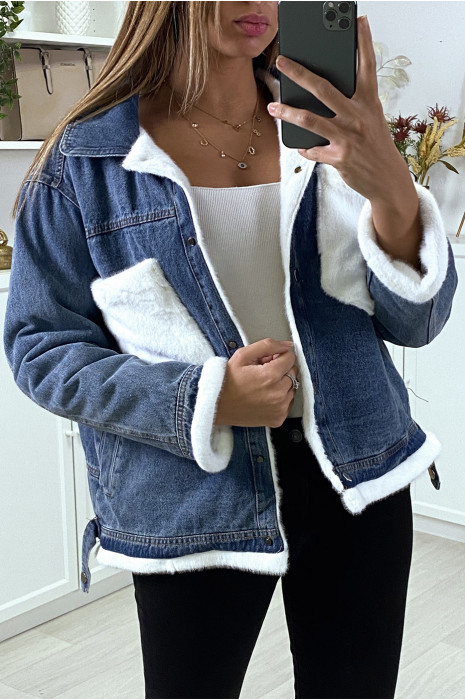White denim jacket with pockets - 1