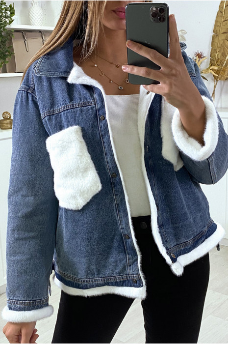 VeWte in moumoute denim en witte zakken - 2