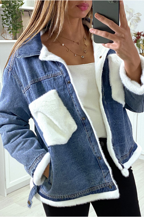 White denim jacket with pockets - 3