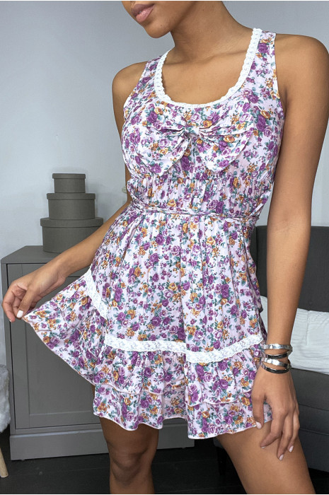 Robe courte à imprimé floral - 2