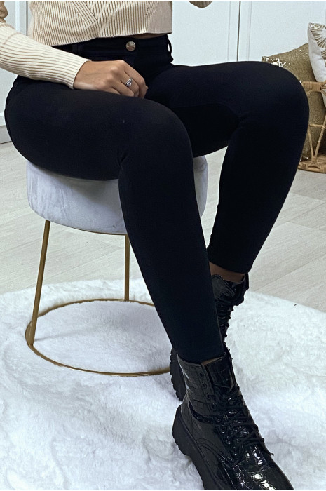 High waist stretch black slim jeans - 4