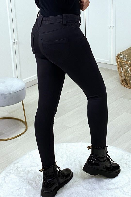 Jeans slim noir delavé avec poches - 4