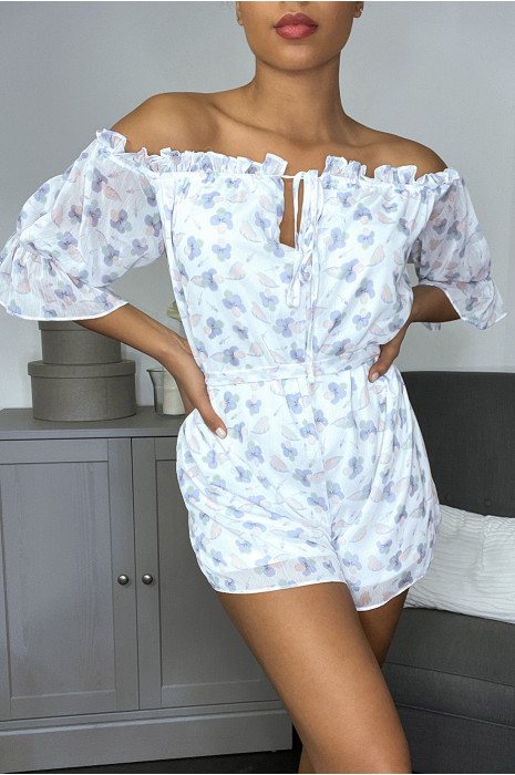 Combinaison à volant avec motif fleuris - 3