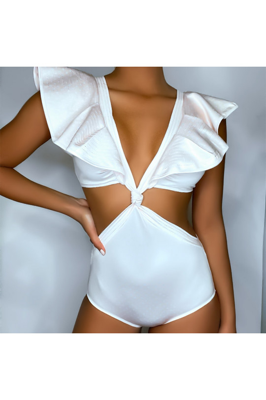 Poederroze trikini-bodysuit met stippen - 2
