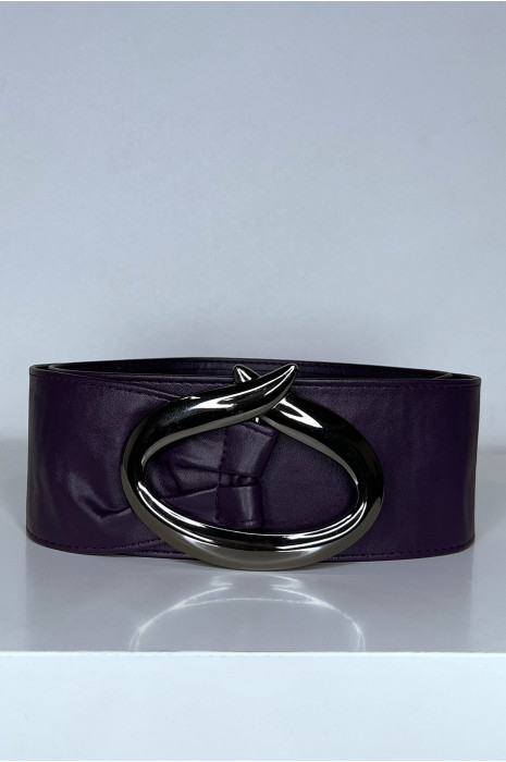Grosse ceinture violette avec boucle ovale - 1