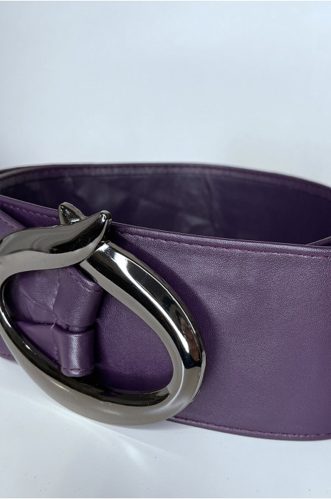 Grosse ceinture violette avec boucle ovale - 2