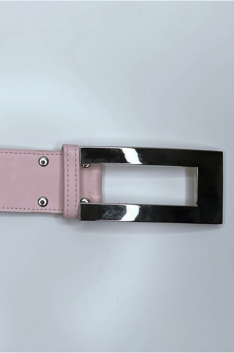 Ceinture rose avec boucle argenté - 1