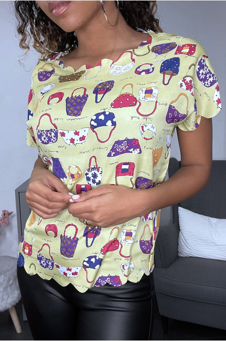 Geel patroon topje - 1