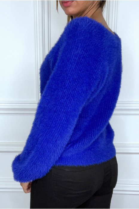 Gilet royal duveteux à col tombant - 4