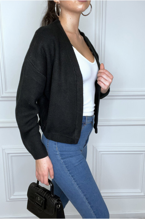 Gilet noir à attache crochet - 4