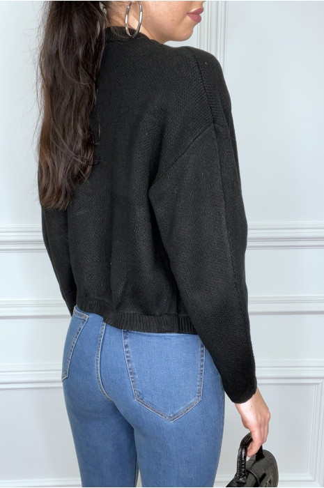 Gilet noir à attache crochet - 5