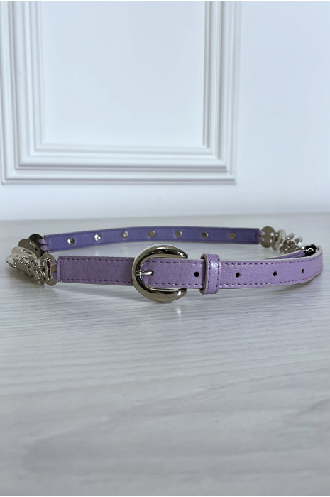 Paarse riem met zilveren accessoire - 1