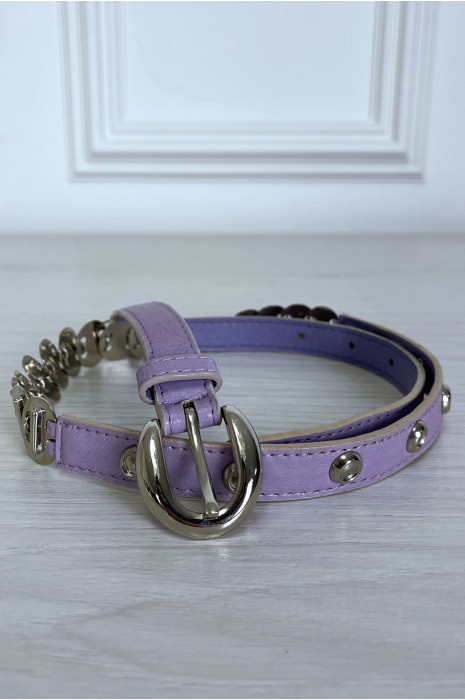 Purple belt with silver accessory - 3
