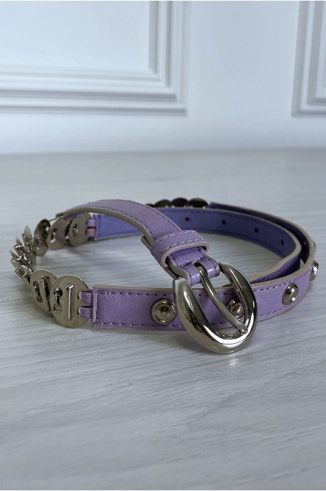 Purple belt with silver accessory - 4