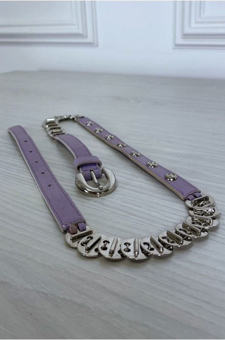 Purple belt with silver accessory - 6