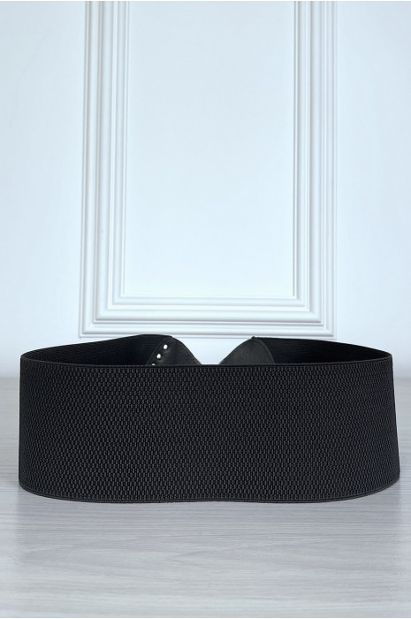 Ceinture élastique grise avec boucle papillon en strass - 4