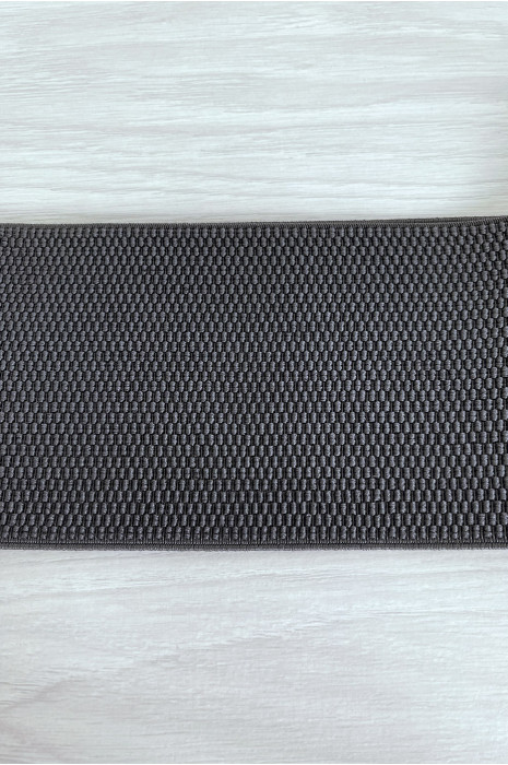 Ceinture élastique grise avec boucle papillon en strass - 6