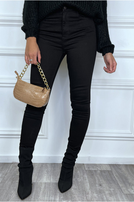 Zwarte slimfit jeans met hoge taille en zakken - 3