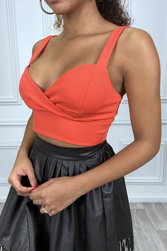 Crop top rouge cache coeur push up