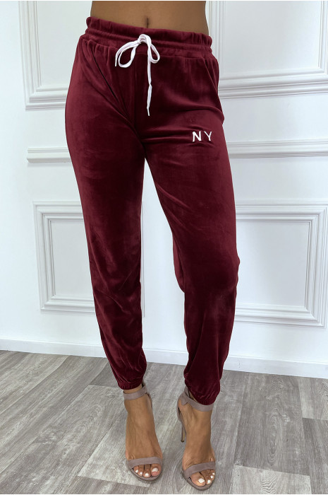 Very chic burgundy jogging in peach skin - 4