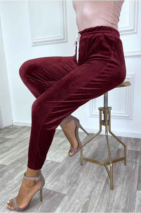 Very chic burgundy jogging in peach skin - 6