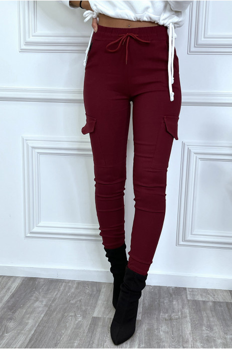 Pantalon cargo avec poches et cordon à la taille - 2