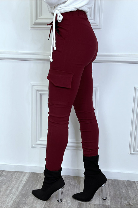 Pantalon cargo avec poches et cordon à la taille - 4