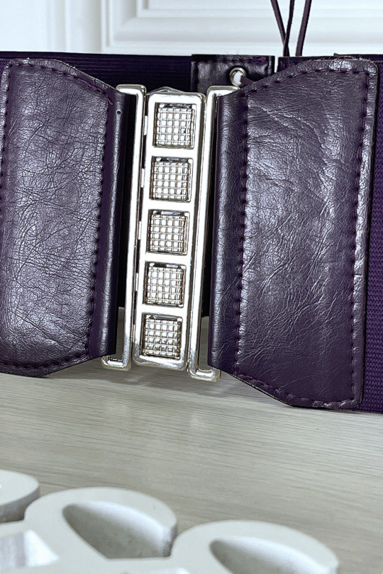 Purple waist belt with lace up back - 3