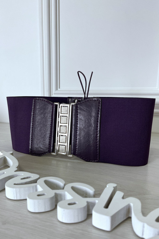 Purple waist belt with lace up back - 4