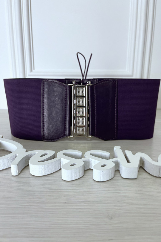 Purple waist belt with lace up back - 5