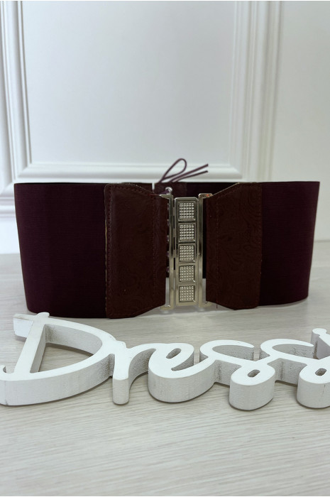 Bordeaux tailleriem met kant aan de achterkant - 5