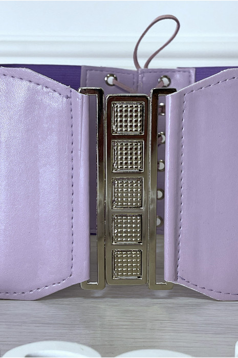 Lilac waist belt with lace up back - 5