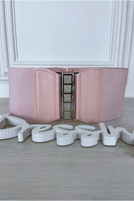 Pink waist belt with lace at the back - 5