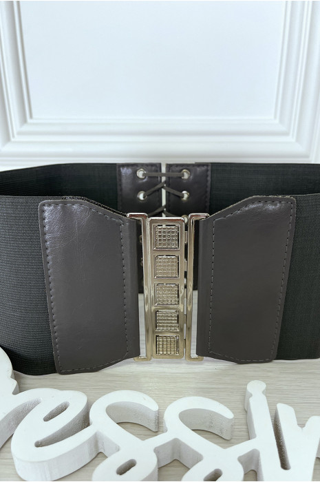 Ceinture de taille anthracite avec lacet au dos - 5