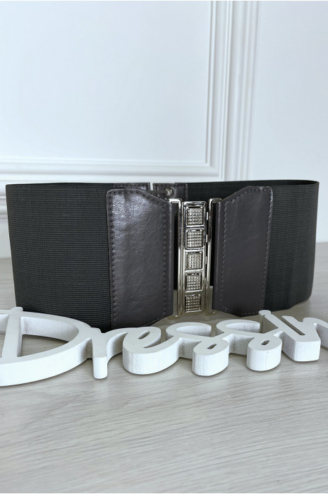 Ceinture de taille anthracite avec lacet au dos - 7