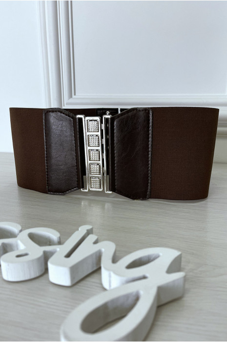 Brown waist belt with lace at the back - 5
