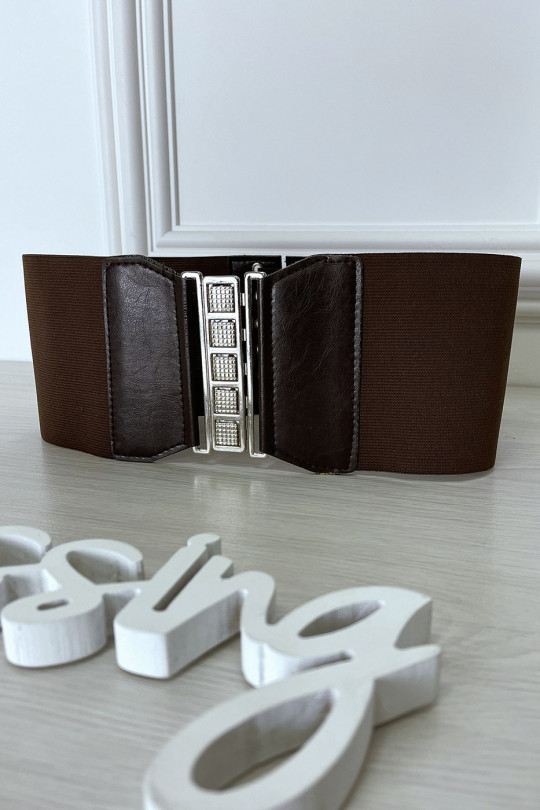 Brown waist belt with lace at the back - 5