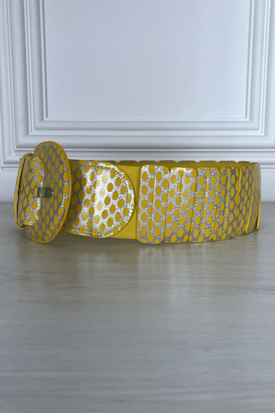 Yellow elastic waistband with rectangular insert - 2