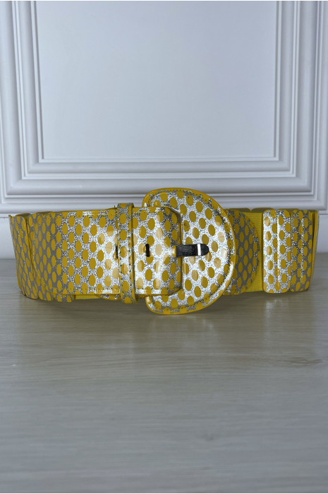 Yellow elastic waistband with rectangular insert - 4