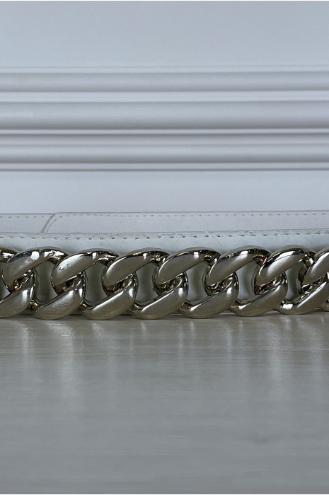 White belt with wide chain and snap back closure - 2